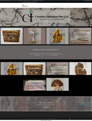 Screenshot of Creation's Imitations Plus Home page